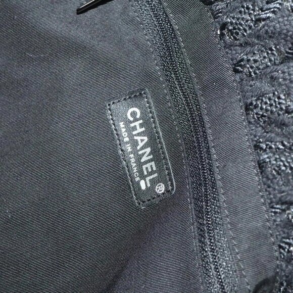CHANEL Hand Bag Tweed Black Silver CC Auth - Picture 11 of 15